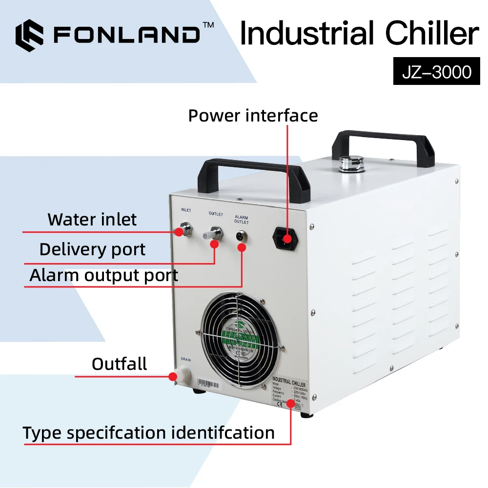 FONLAND JZ-3000 DG110V AG220V  - огляд і ціна Laser Industrial Chiller