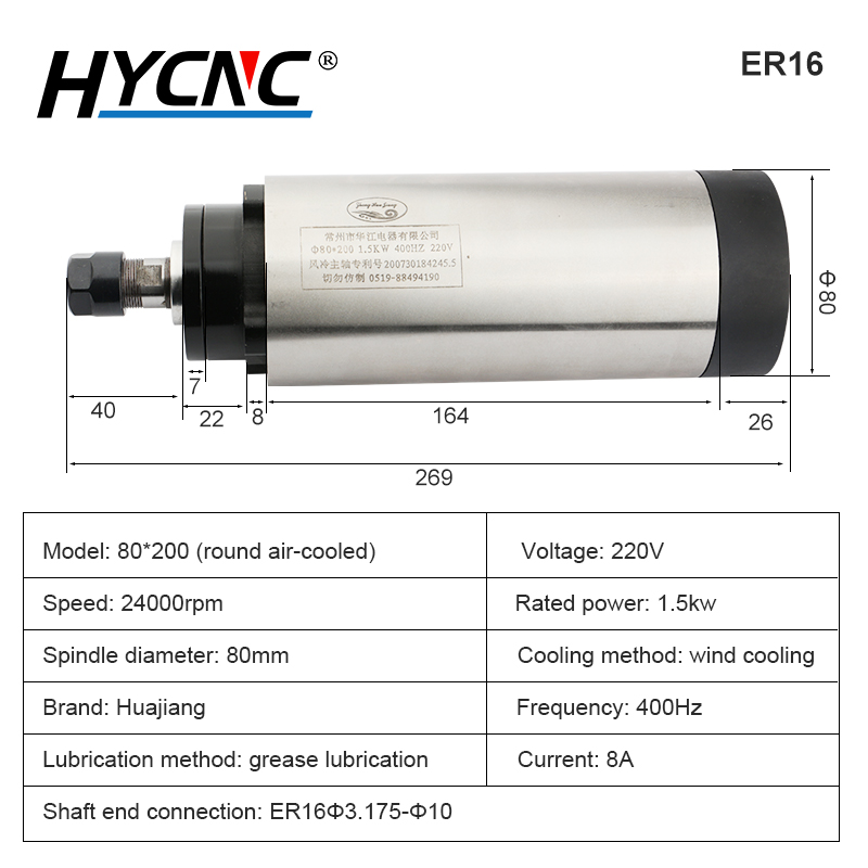 CNC Milling Spindle 1.5KW 220V - огляд і ціна Cnc Spindle Motor