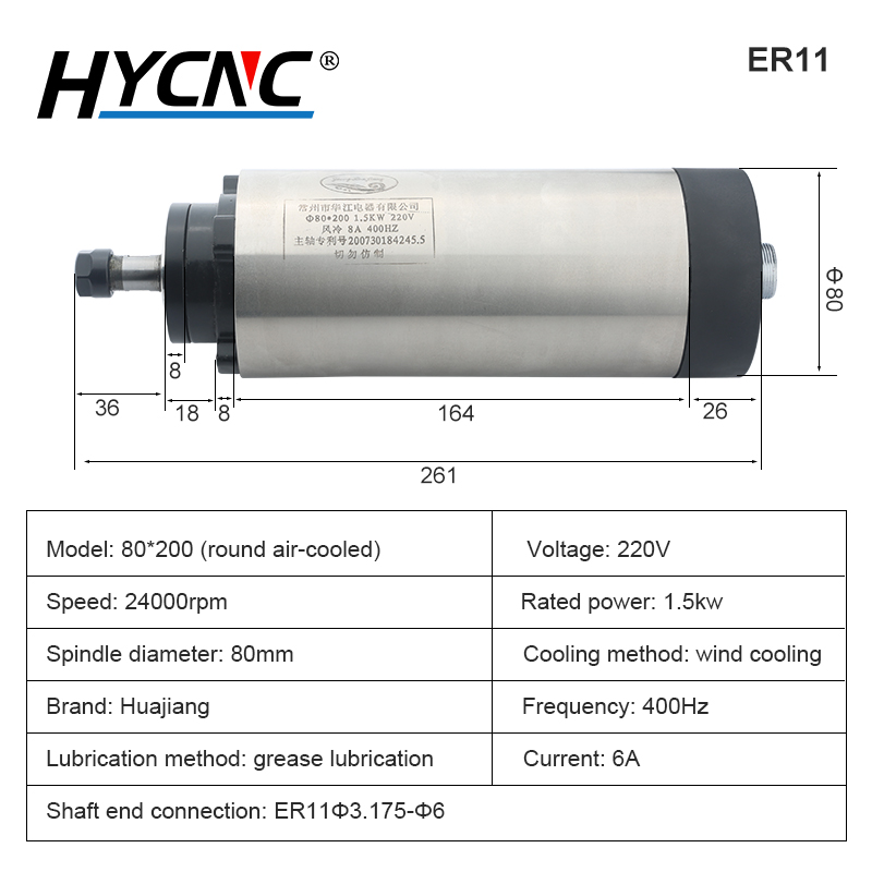 CNC Milling Spindle 1.5KW 220V - огляд і ціна Cnc Spindle Motor